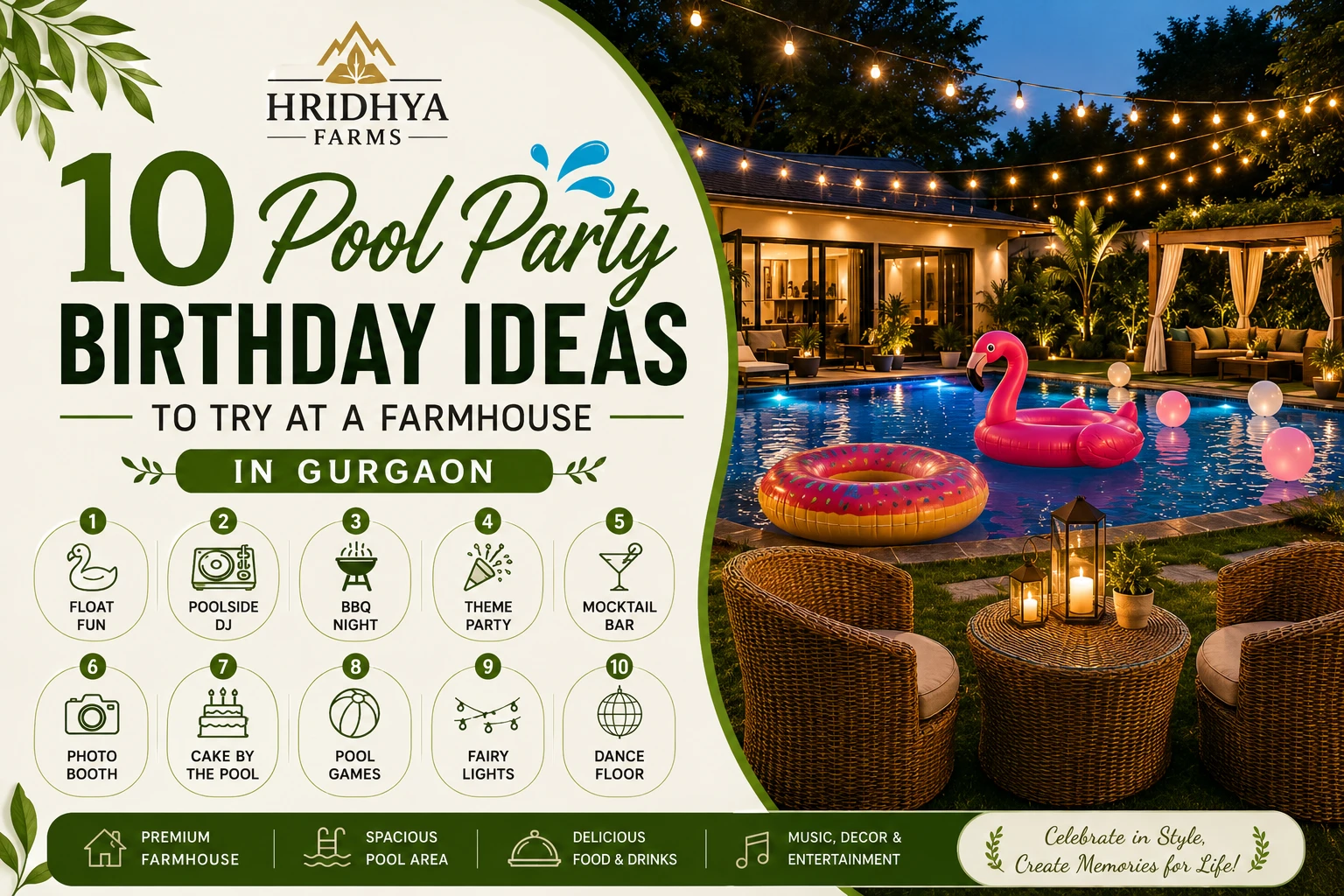 10 Pool Party Birthday Ideas to Try at a Farmhouse in Gurgaon