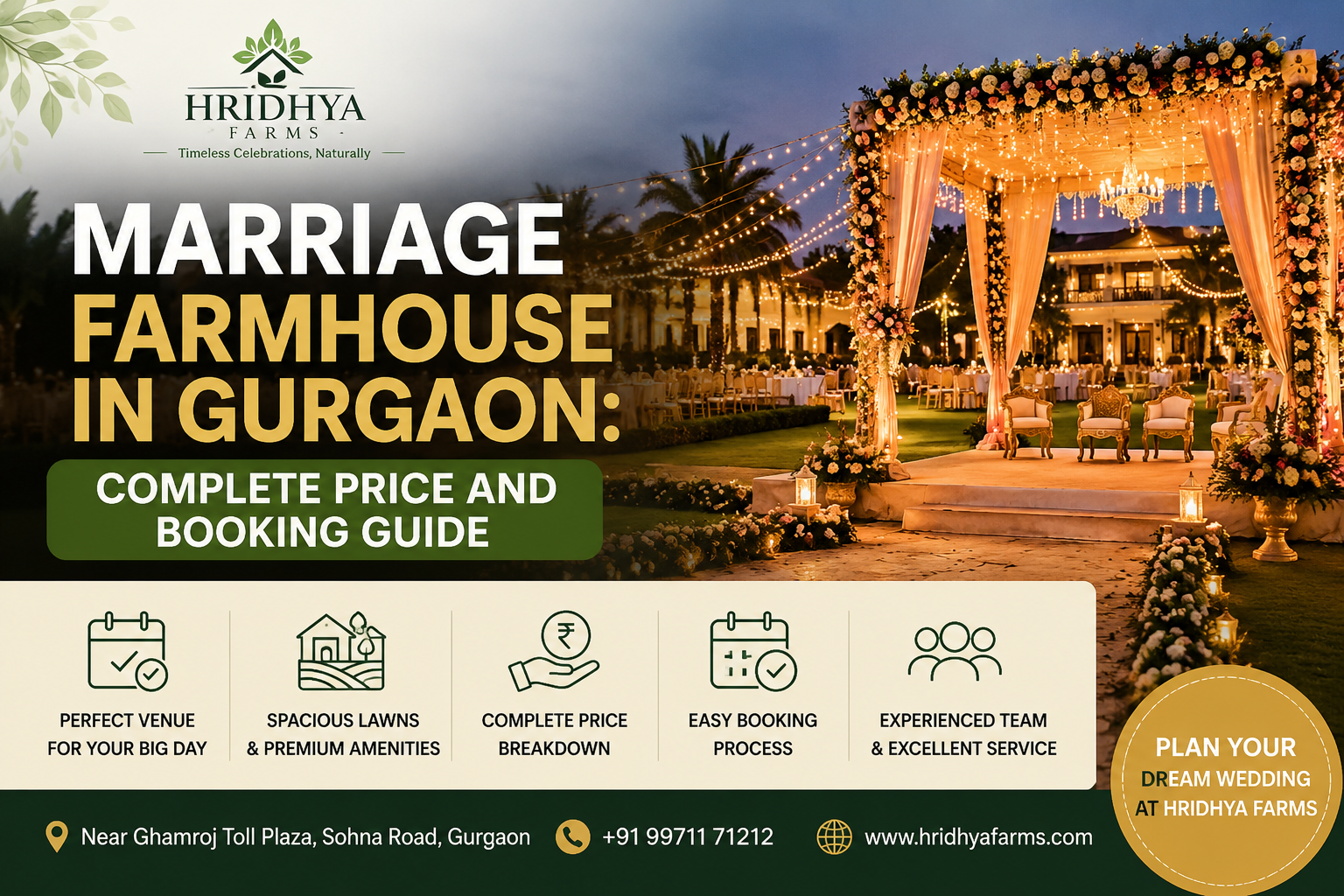 Marriage Farmhouse in Gurgaon: Complete Price and Booking Guide A